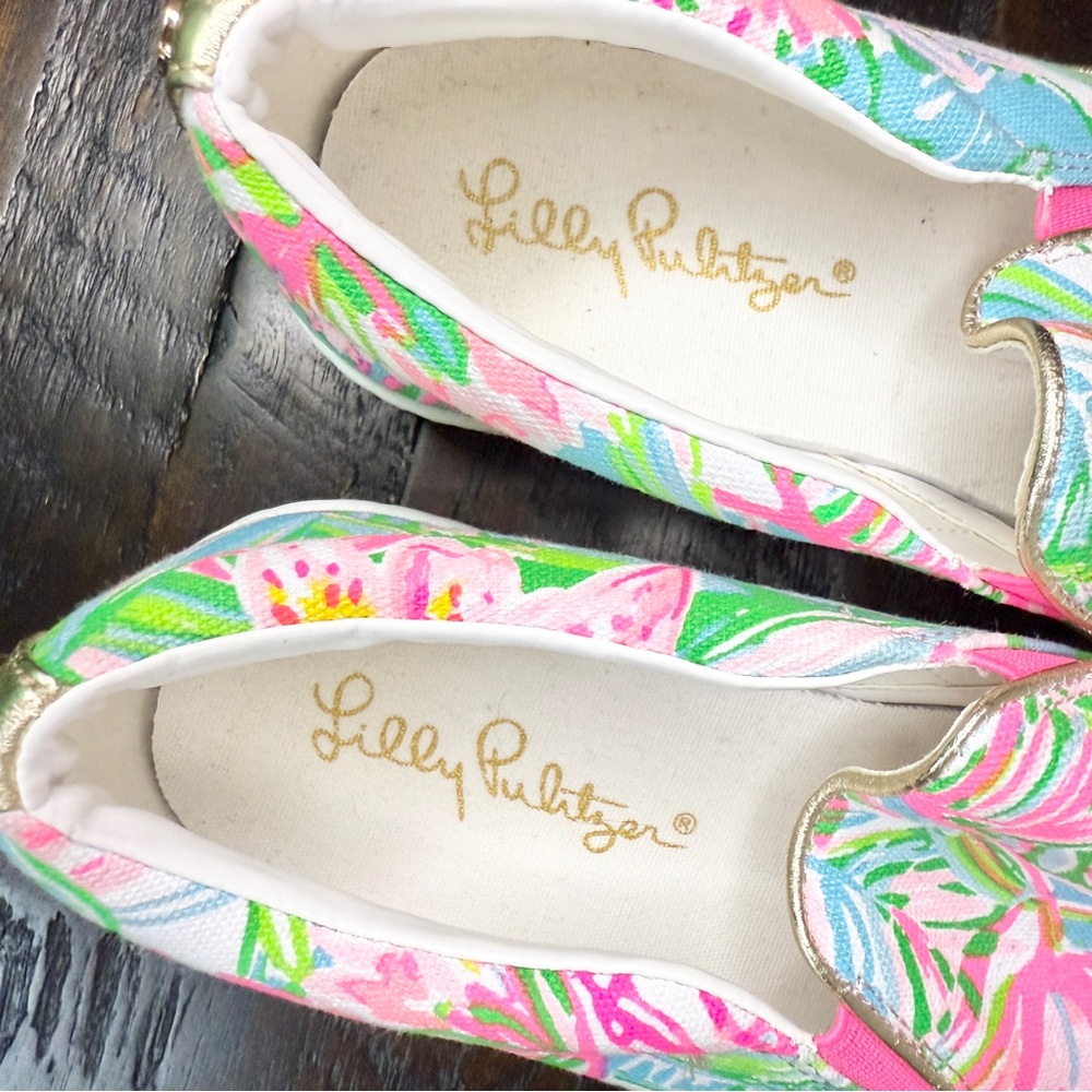 Lilly Pulitzer Julie Slip On Canvas Sneaker Size 8.5 Pop Up Lilly of the Jungle - Picture 7 of 11